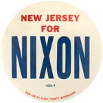RARE 1960 "NEW JERSEY FOR NIXON" BUTTON.