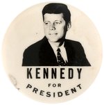 "KENNEDY FOR PRESIDENT" RARE REAL PHOTO BUTTON HAKE #2062.