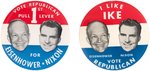 PAIR OF IKE/NIXON JUGATE BUTTONS HAKE #2019 AND #2023.