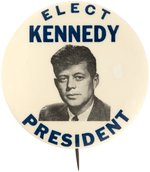"ELECT KENNEDY PRESIDENT" SCARCE PORTRAIT BUTTON HAKE #21.