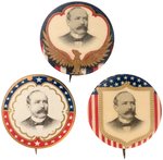 TRIO OF ALTON PARKER PORTRAIT BUTTONS FROM 1904 PRESIDENTIAL CAMPAIGN.