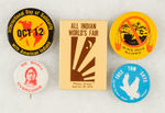 NATIVE AMERICAN CAUSE AND EVENT BUTTONS CIRCA 1980 FROM LEVIN COLLECTION.