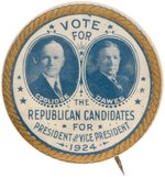 COOLIDGE/DAWES "VOTE FOR THE REPUBLICAN CANDIDATES" JUGATE BUTTON HAKE #1.