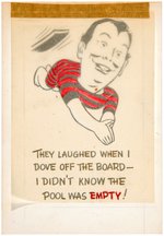 MILTON BERLE - UNCLE MILTIE ORIGINAL ARTWORK FOR RARE BOWMAN GUM SERIES.