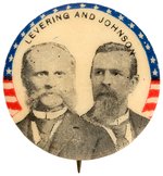 "LEVERING AND JOHNSON" 1896 PROHIBITION PARTY JUGATE BUTTON HAKE PRH-1".