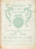 "FAIRBANKS FAIRY CALENDAR 1899" FEATURING McKINLEY AND ROOSEVELT TRADE CARDS.