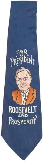 "FOR PRESIDENT ROOSEVELT AND PROSPERITY" PORTRAIT NECK TIE.