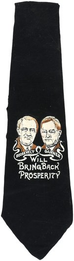 SCARCE "ROOSEVELT GARNER WILL BRING BACK PROSPERITY" JUGATE NECKTIE.