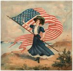 SPANISH-AMERICAN WAR PATRIOTIC TEXTILE PAIR FEATURING RARE "REMEMBER THE MAINE."