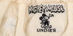 "MICKEY MOUSE UNDIES" BOX WITH EXAMPLE PAIR OF UNDERWEAR.