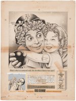"CRACKED" #3 ADVERTISEMENT ILLUSTRATION ORIGINAL ART FOR "MISS CLEAROIL" FEATURING THE MARX BROS.