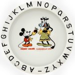 MICKEY MOUSE & CLARABELLE COW BAVARIAN CHINA ALPHABET DISH.