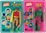 THE INCREDIBLE HULK AND ROBIN MEGO ACTION FIGURE CARDED PAIR.