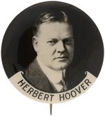 DRAMATIC HIGH CONTRAST "HERBERT HOOVER" REAL PHOTO BUTTON HAKE #2009.