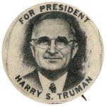 "FOR PRESIDENT HARRY S. TRUMAN" RARE PORTRAIT BUTTON HAKE #2026.