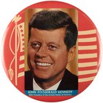 UNUSUAL "JOHN FITZGERALD KENNEDY" LARGE CELLO BUTTON UNLISTED IN HAKE.