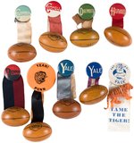 IVY LEAGUE FOOTBALL: SIX TEAMS/NINE DIFFERENT BUTTONS WITH 3-D METAL FOOTBALLS.