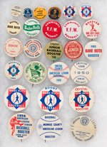 RUTH LEAGUE & AMERICAN LEGION 33 OF 37 MUCHINSKY PHOTO PLATE BUTTONS.