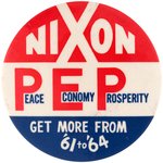 TRIO OF UNCOMMON NIXON BUTTONS INCLUDING "NIXON PARTY PRESS."