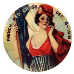 BEAUTIFUL AUSTRALIAN BUTTON FOR "FRENCH RED CROSS DEC. 6-1918."