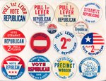 REPUBLICAN PARTY "VOTE" AND RELATED BUTTONS C. 1948 TO C. 1972 GROUP OF 13 PLUS ONE DEM.
