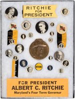 ALBERT C. RITCHIE MARYLAND GOVERNOR AND PRESIDENTIAL HOPEFUL 27 ITEMS AS COLLECTED BY LEON ROWE.