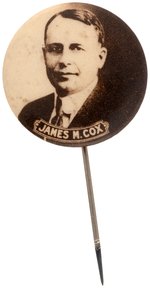 "JAMES M. COX" SEPIA TONED REAL PHOTO STICK PIN.