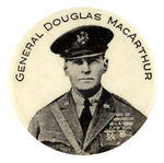 "GENERAL DOUGLAS MacARTHUR" SCARCE BUTTON.