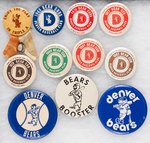 DENVER BEARS MUCHINSKY COLLECTION SEVEN FROM BOOK AND FOUR UNLISTED BUTTONS.