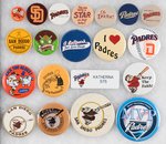 SAN DIEGO PADRES 20 BUTTONS FROM THE MUCHINSKY COLLECTION.