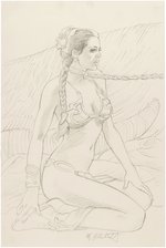 "STAR WARS: RETURN OF THE JEDI" SLAVE LEIA GREG HILDEBRANDT PENCIL ORIGINAL ART.