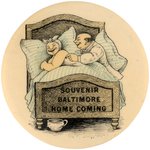 NOVELTY MIRROR PAIR WITH MAN ON ELEPHANT AND COUPLE IN BED.