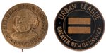 "NATIONAL NEGRO CONGRESS" FREDERICK DOUGLASS PORTRAIT PIN AND "URBAN LEAGUE" ENAMEL TIE TACK.