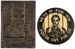 RALPH CHAPLIN IWW LABOR PIN-BACK BADGE AND BUTTON WITH ICONIC PRISON MOTIF.