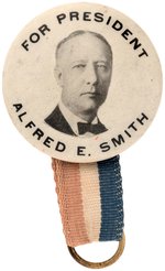 "FOR PRESIDENT ALFRED E. SMITH" PORTRAIT BUTTON HAKE #14.