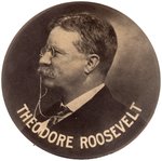 LARGE "THEODORE ROOSEVELT" LEFT FACING PORTRAIT BUTTON UNLISTED IN HAKE.