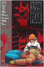 "DAREDEVIL: THE MAN WITHOUT FEAR" #1 COMIC BOOK TITLE SPLASH PAGE ORIGINAL ART BY JOHN ROMITA JR.