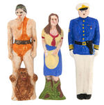 "TARZAN" PLASTER STATUE SET.