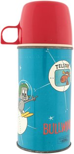 "BULLWINKLE LUNCH KIT" RARE COLOR VARIETY VINYL LUNCHBOX WITH THERMOS.