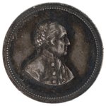 WASHINGTON'S DEATH SILVER MEDALET BY PAQUET LISTED AS BAKER #156.