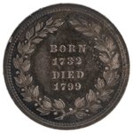 WASHINGTON'S DEATH SILVER MEDALET BY PAQUET LISTED AS BAKER #156.