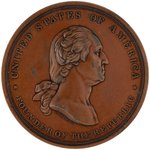 WASHINGTON LARGE MEDAL BY BARBER ISSUED FOR 1887 INTL. MEDICAL CONGRESS, BAKER F- 378.