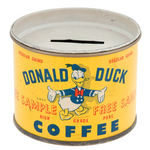 "DONALD DUCK COFFEE" SAMPLE CAN PROMOTIONAL BANK.