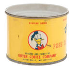 "DONALD DUCK COFFEE" SAMPLE CAN PROMOTIONAL BANK.