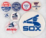 WHITE SOX 1980s GROUP OF EIGHT UNLISTED MUCHINSKY COLLECTION BUTTONS.
