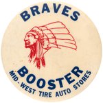 MILWAUKEE BRAVES EARLY BOOSTER BUTTON AND MUCHINSKY BOOK PLATE EXAMPLE.