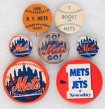 METS SEVEN EARLY BUTTONS MOST UNLISTED FROM THE 1960s AND THE MUCHINSKY COLLECTION.