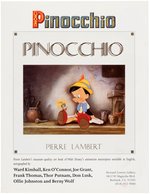 "PINOCCHIO" SUPERB QUALITY MULTI-SIGNED HARDCOVER WITH CEL INSERT.