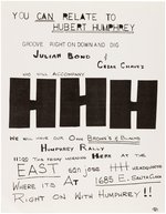 JULIAN BOND, CESAR CHAVEZ 1968 HUMPHREY CAMPAIGN EVENT FLYER FROM SAN JOSE, CA.