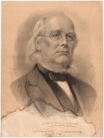 HORACE GREELEY "UNIVERSAL AMNESTY AND IMPARTIAL SUFFRAGE" PORTRAIT PRINT.